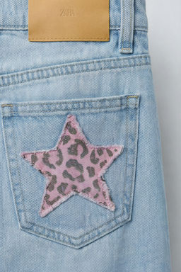 WIDE-LEG JEANS WITH ANIMAL PATCHES - Zara фото 8