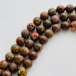 Бусины из леопардовой Яшмы (36 бусин) 38 см