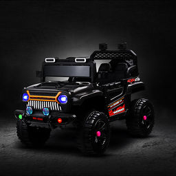 Электромобиль детский "Супер машина" (цвет черный)