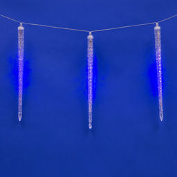 ULD-E3005-300/DTK BLUE IP44 ICICLE Занавес светодиодный фигурный Сосульки, соединяемый, 2,7х0,42м. 10 подвесов. Синий свет. Провод прозрачный. TM Uniel.