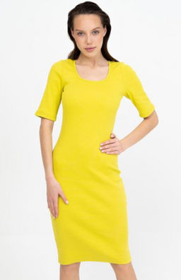 Платье женское 376L11-WB лимонный - Solo mio фото 9