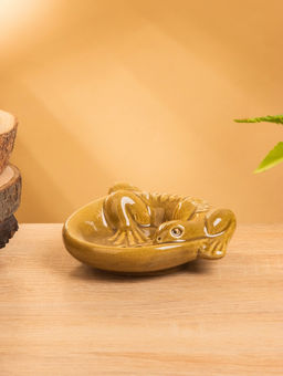 Мыльница Хвостатый геккон, 11113 см, керамика, коричневая