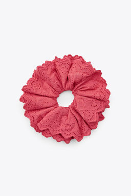 MAXI COTTON SCRUNCHIE WITH EMBROIDERY - Zara фото 3