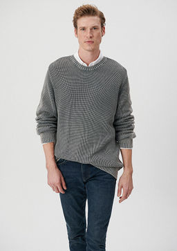 Bisiklet Yaka Gri Kazak