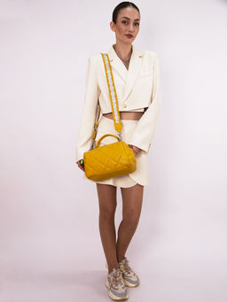 LACCOMA сумка Кристи-Ф826-желтый эко кожа хлопок фото 3
