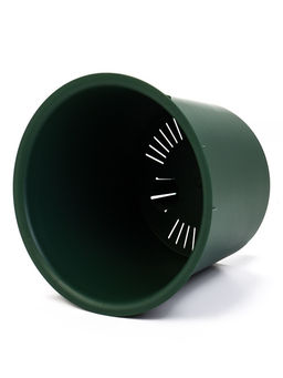 Кашпо для цветов «Микрит», 7.8 л, d=28 см, h=25.5 см, со вставкой, пластиковое, зелёное