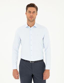 A__k Mavi Slim Fit Uzun Kollu G_mlek