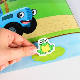 Многоразовые наклейки Животные леса, формат А4, Синий трактор