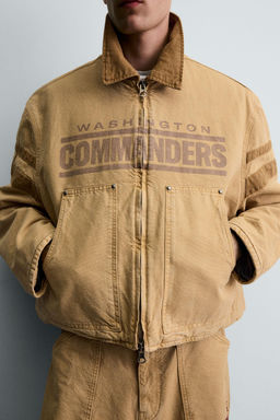 WASHED NFL WASHINGTON COMMANDERS EMBROIDERED PATCH JACKET - Zara фото 4
