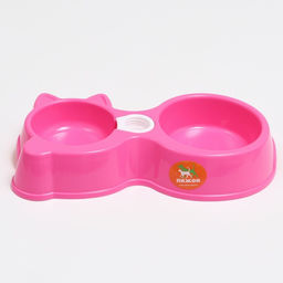 Миска двойная Киска под бутылку 300 мл/100 мл, фиолетовая - Пижон фото 2