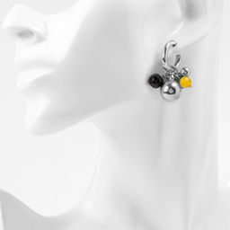 Серьги со съёмным элементом Трансформер горсть, цветные в серебре - Qf фото 3