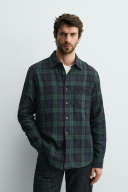 TEXTURED CHECK SHIRT - Zara фото 2