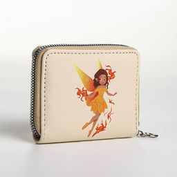 Кошелёк на молнии «Фея огня», отдел для карт, для монет, бежевый