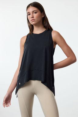 Trendyolmilla Siyah Micro Kumas Reflektor Bask?l? Yoga Orme Spor Ust/Bluz THMAW25BZ00006  фото 2