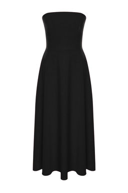 Siyah A-Kesim Straplez Dokuma S?k Abiye Gece Mezuniyet Elbisesi TPRSS24EL00139