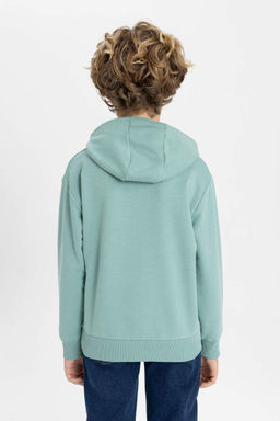 Толстовка с капюшоном и принтом для мальчиков - Defacto фото 4