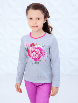 Футболка с длинным рукавом "Полин",серый