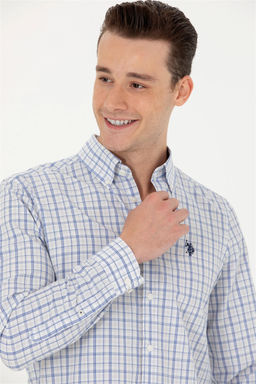 U. S. Polo Assn Мужская синяя рубашка в клетку - U.s. polo assn фото 2