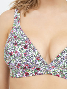 Раздельный женский купальник с цветочным принтом