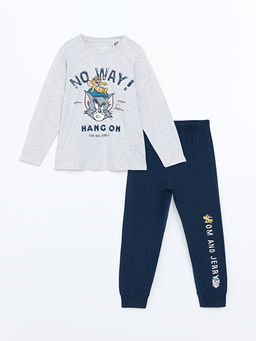 Tom ve Jerry Bask?l? Erkek ?ocuk Pijama Tak?m