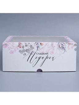 Цена за 5 шт. Коробка для капкейков, кондитерская упаковка с окном, 9 ячеек «Венок», 25 х 25 х 10 см