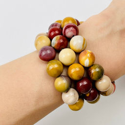 Бусины из Яшмы "Мукаит" (32 бусины) 38 см