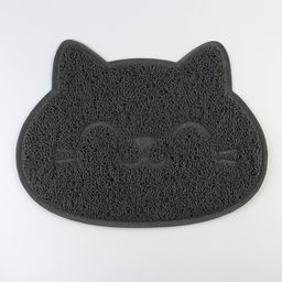 Коврик универсальный под миску и лоток Мордочка, 30х40 см, серый - Пушистое счастье фото 3