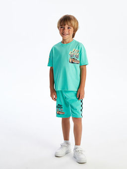 Beli Lastikli Bask?l? Erkek ?ocuk ?ort