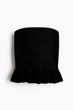Top bandeau nido de abeja en velour