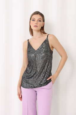 Топ в бельевом стиле с пайетками - Looklikecat фото 3
