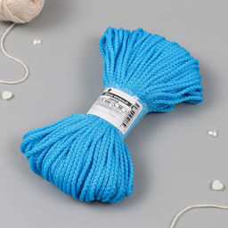 Шнур вязаный полипропилен 4 мм синий 50м - Simaland фото 2