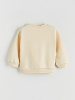 Bisiklet Yaka Bask?l? K?z ?ocuk Kal?n Sweatshirt