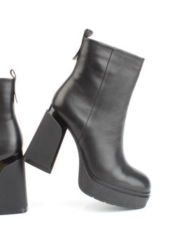 04-M3-1451 BLACK Ботильоны зимние женские (натуральная кожа, натуральный мех) - Фабричный китай фото 14