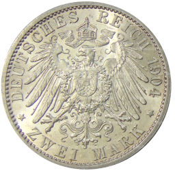 2 марки 1904 года Германия (Гессен)  400 лет со дня рождения Филиппа I Великодушного