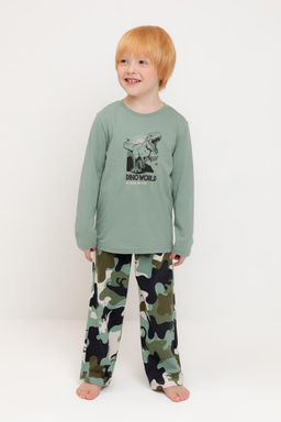 К 1600/эвкалипт,камуфляж с динозаврами пижама для мал