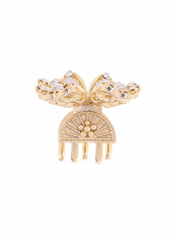 Цена за 6 шт. Крабик для волос «Доротеа», бабочка элит, 3.5 см, золото