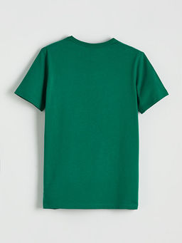 Bisiklet Yaka Bask?l? Erkek ?ocuk Ti??rt