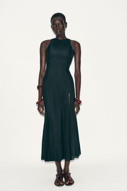 GODET TULLE LONG DRESS