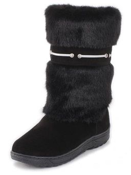 Унты женские на литой подошве черные, норка черная