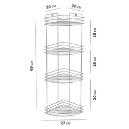 _Полка 4х-ярус. д/ванной угловая овал арт. RUS-385300-4Zn