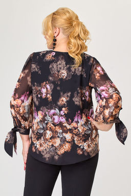 Блуза Svetlana Style 1737 черный+цветы