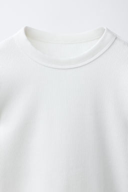 PLAIN RIBBED T-SHIRT - Zara фото 9