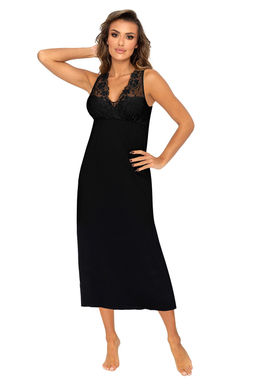 Kristina long nightdress Black