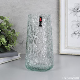 Ваза для цветов 20 см с ЛОГО прозрачная / WRD-138 /уп 24/ без и/уп745973