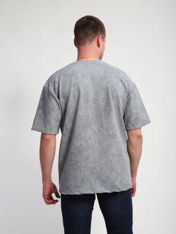 М460 Футболка оверсайз футер (серый винтаж)