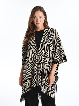 ?al Yaka Desenli Oversize Kad?n Triko Pan?o