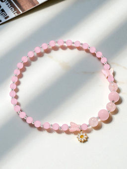 Бусы детские Выбражулька «Бабочка с ромашкой», розовые