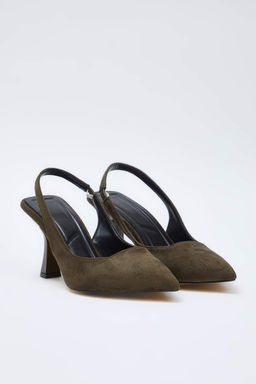 Trendyol Shoes Siyah Sivri Burun Arkas? Ac?k Kad?n Ince Topuklu Ayakkab? TAKAW25TO00010