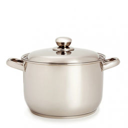 Кастрюля ПРИМА БЛЕСК 5,0л мет.крышка с ТРС-3 объем.ручки (220мм) арт.1с764, 3с81 Аша