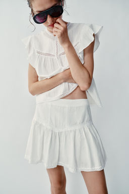 FALDA PANTAL?N ROM?NTICA ENTREDOSES / Crudo - Zara фото 2